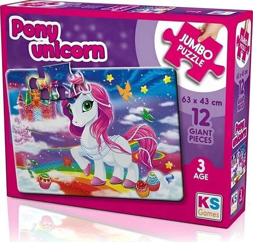 Pony Unicorn 12 Parça Jumbo Boy Puzzle