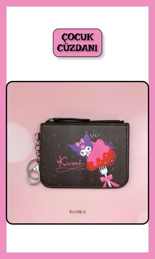 Sanrio Kuromi Figürlü Askılı Fermuarlı Çok Gözlü El Cüzdanı Kartlık Cüzdan - Model 3