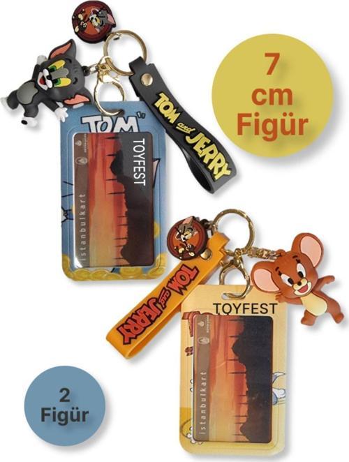 Tom & Jerry - Figürlü Yumuşak Silikonlu Anahtarlık Çanta Aksesuarı Ve Kartlık 2Si Bir Arada - 2 Adet