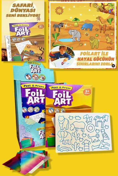 Foılart Peel & Press Yapışkanlı Renkli Basklı Folyo Sanatı 1 Li Safari Temalı Set