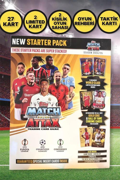Topps Match Attax 24-25 Uefa Şampiyonlar Avrupa Ve Konferans Ligi Futbolcu Kartları New Starter Pack