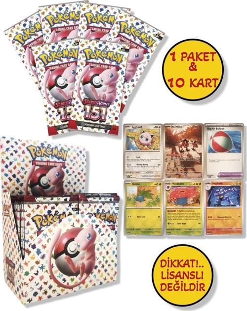 1 Paket (10 Kart) Lisanssız Pokemon Oyun Kartı Tcg Scarlet & Violet 151 Booster Pack