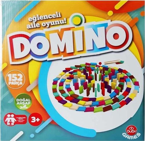 152 Parçalı Doğal Ahşap Domino Kutu Oyunu