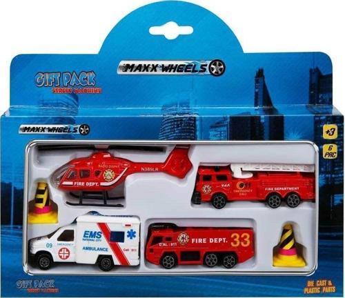 Maxx Wheels Mini Acil Durum Araç Seti - 6 Parça