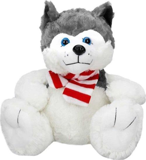 Oturan Husky Atkılı Peluş Köpek 30 Cm