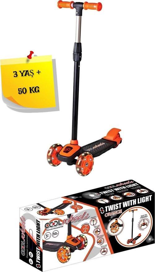 3 Tekerlekli Işıklı Scooter Turuncu Renk - 3 Yaş +