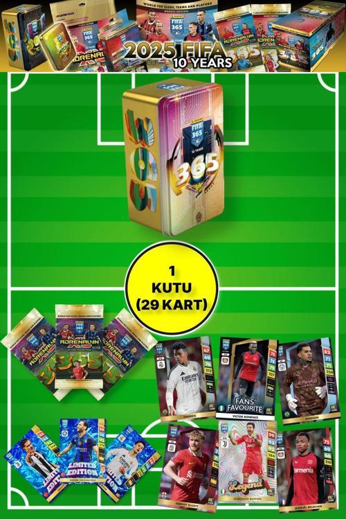 ( 1 Kutu) Panini Fifa 365 - 2025 Official Tc Tin Box - Metal Kutulu Futbolcu Kartları Model 1