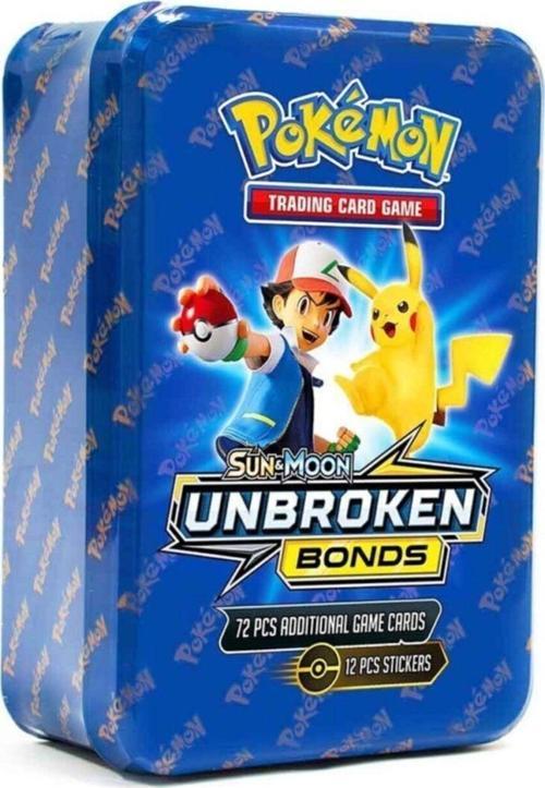 Lisansız Pokemon Oyun Kartı Metal Kutulu Sun Moon Unbroken Bonds - 72 Adet