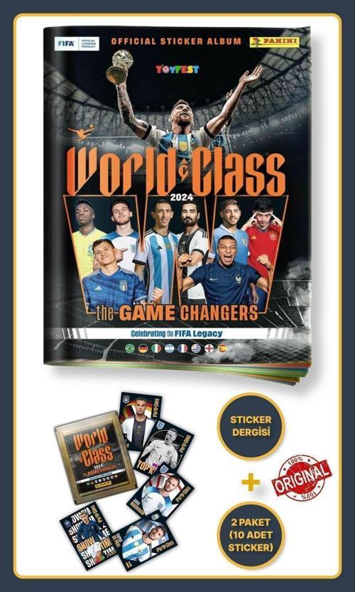 Panini Fifa World Class Koleksiyon Futbolcu 2024 Sticker Çıkartmaları Dergisi + 2 Paket (10 Sticker)