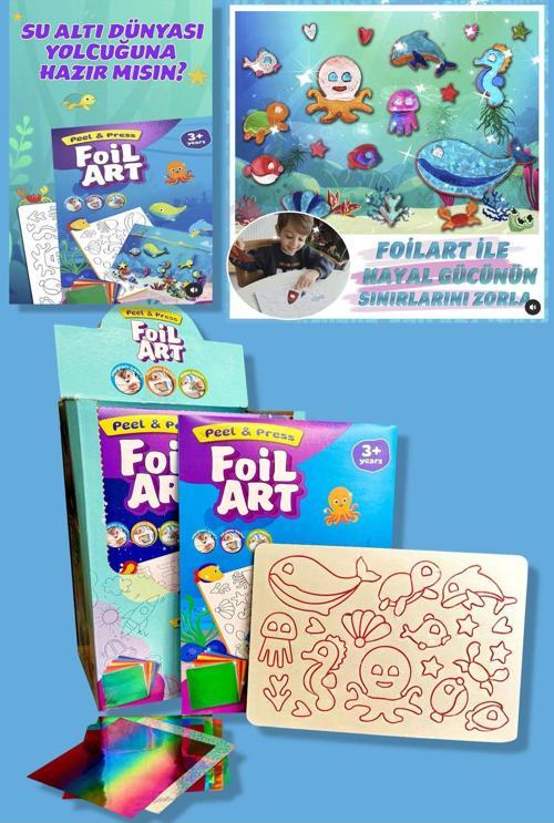Foılart Peel & Press Yapışkanlı Renkli Basklı Folyo Sanatı 1 Li Okyanus Temalı Set