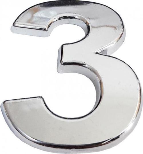Krom Yapışkanlı 3 Rakamı 5 cm