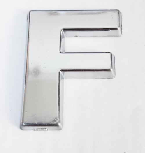 F Harfi  3,75 cm Krom Yapışkanlı
