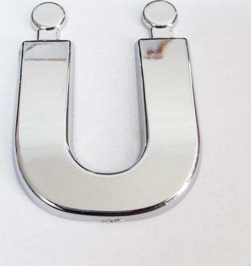 Ü Harfi  3,75 cm Krom Yapışkanlı