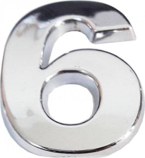 Krom Yapışkanlı 6 Rakamı 5 cm
