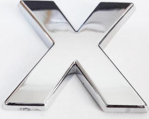 X Harfi  3,75 cm Krom Yapışkanlı