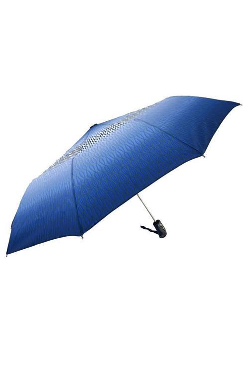 Lüx Şemsiye Otomatik Mavi Gri Desenli 225-GL
