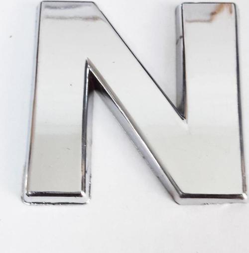 N Harfi  3,75 cm Krom Yapışkanlı