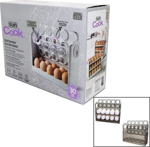 30 HAZNELİ BUZDOLABI YUMURTA ORGANİZERİ YAYLI KATLANIR RAF - ZAMAN KAYIT FONKSİYONU  GO50607635780