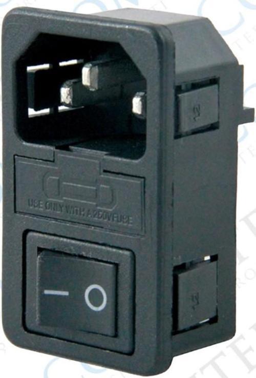 C14 POWER SOKET ERKEK ANAHTARLI+FUSELİ KULAKSIZ AS-10 (IC-214A) (5060)
