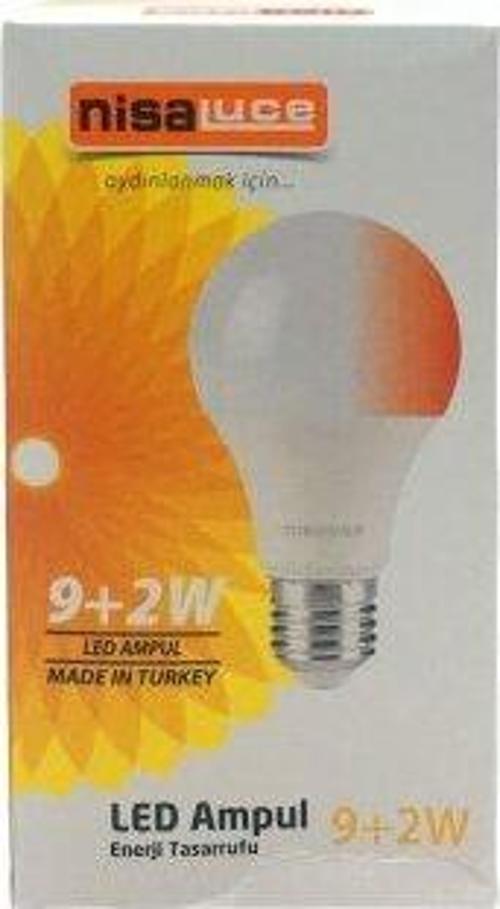 NİSALUCE EAMP-074/BK 9+2W E27 BEYAZ-KIRMIZI LED AMPUL  GO5060Gok100076