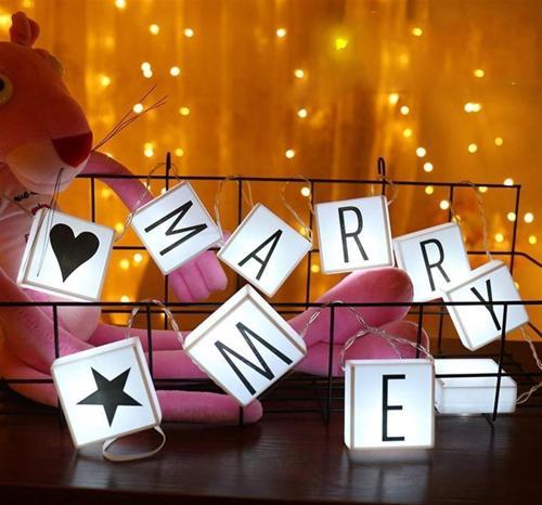 10'lu Lightbox Işıklı Harf Mesaj Panosu Dekoratif Harf Işık Zinciri  GO50603349870
