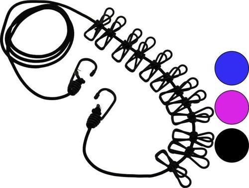 RENKLİ LASTİK   12PCS METAL MANDALLI  ÇAMAŞIR İPİ  GO5060Gok210779