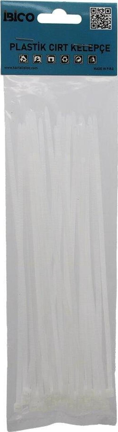 25PCS   BEYAZ   3.6X200MM  PLASTİK CIRT KELEPÇE (5060)