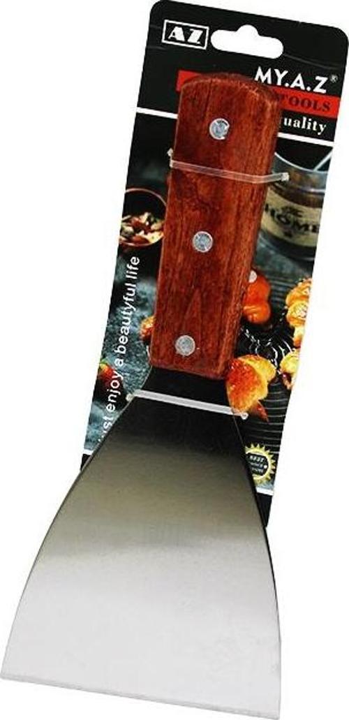 EĞİK AĞIZLI METAL SPATULA - AHŞAP SAPLI  GO50604207190