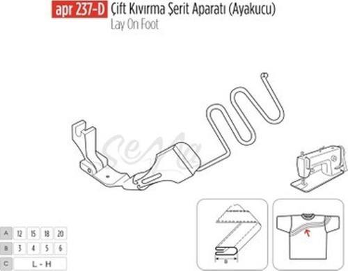Apere Çift Kıvırma Şerit Apara(Ayak UCU)45X12MM/APR 237-D
