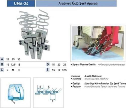 Arabiyeli Üçlü Şerit Aparatı 25X7MM / Uma-24