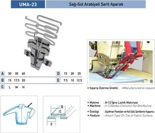 Sağ-Sol Arabiyeli Şerit Aparatı 56X28MM / Uma-23
