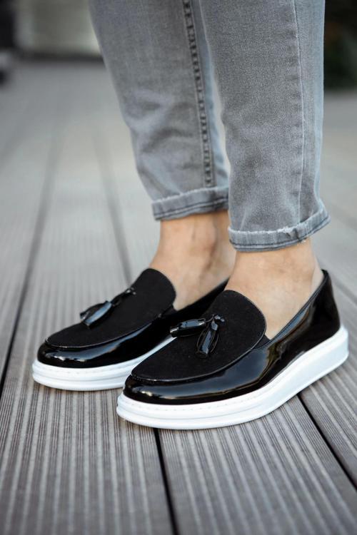 MD002 RBT Loafer Verniciata Erkek Ayakkabı SIYAH