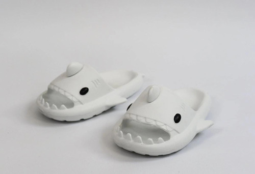 WG500 Köpekbalığı Beyaz Unisex Tam Ortopedik Terlik Shark Slides
