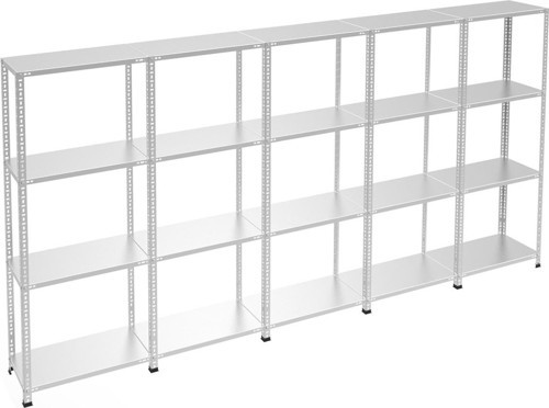 4 Katlı 5'li Galvaniz Çelik Raf - Depo, Arşiv, Kiler, Dosya, Market Rafı