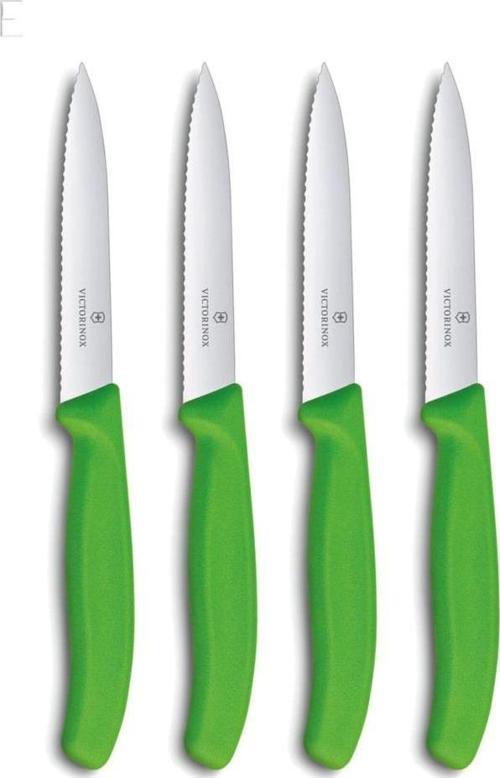 VICTORINOX Büyük Bıçak Seti 4'lü Yeşil Tırtıklı