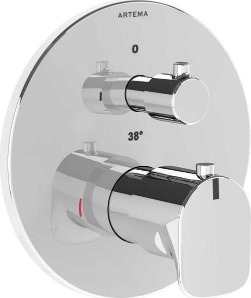 Root Round Ankastre Termostatik Banyo Bataryası (V-Box Sıva Üstü Grubu), krom