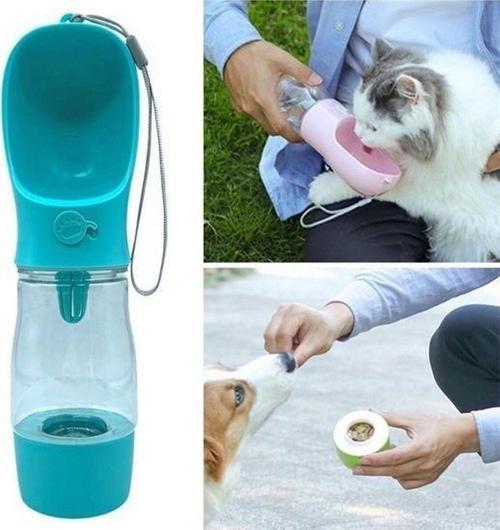 450 Ml Taşınabilir Butonlu Evcil Hayvan Suluğu