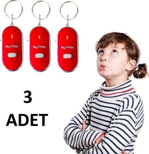 3 Adet Anahtar Bulucu Sese Duyarlı Işıklı Anahtarlık Aparat