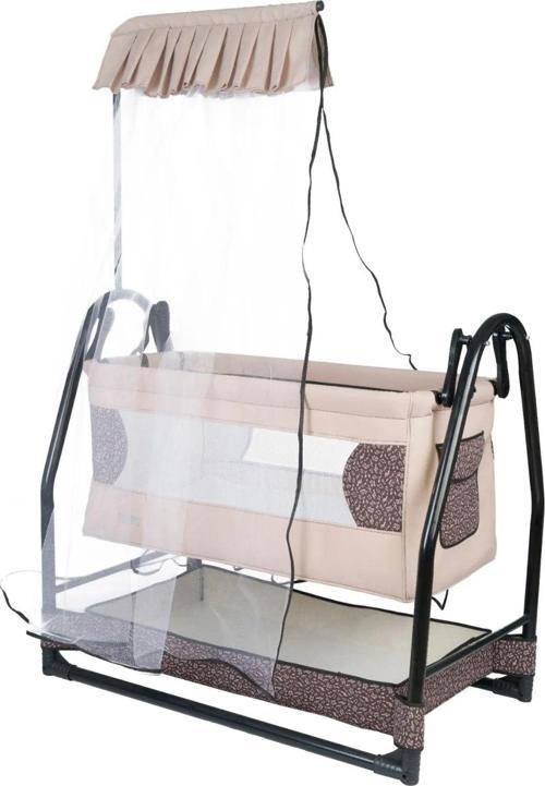 Sallanır Bebek Beşiği Cibinlik Tüllü Tenteli Bebek Beşik Sabitlenebilir