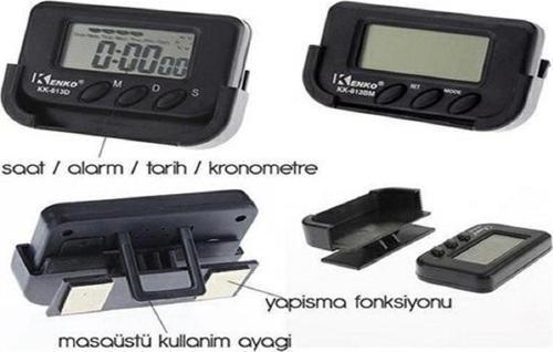 Ev Ve Araç Tipi Dijital Saat Kronometreli Alarmlı Pilli Saat