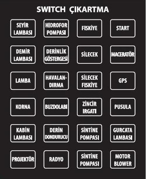 Switch İçin Kare Türkçe Çıkartma 24 parça