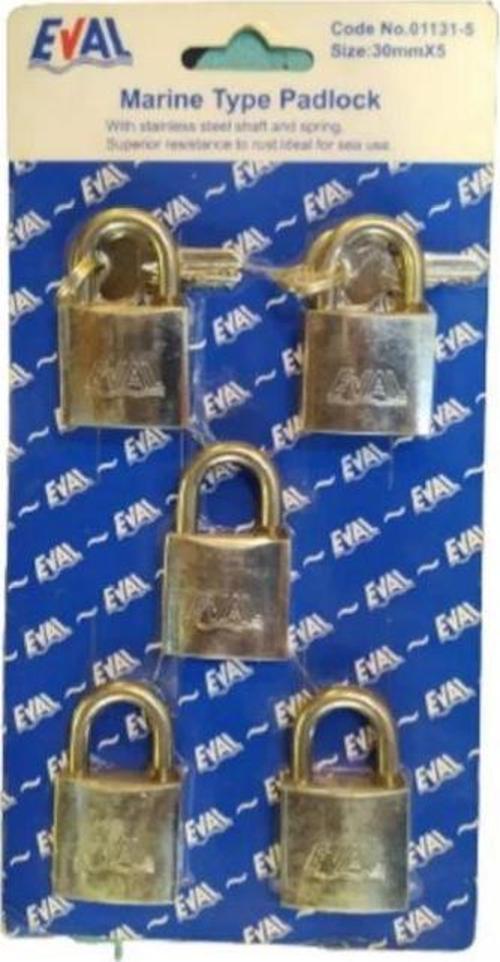 Paslanmaz Asma Kilit 5'li 30mm