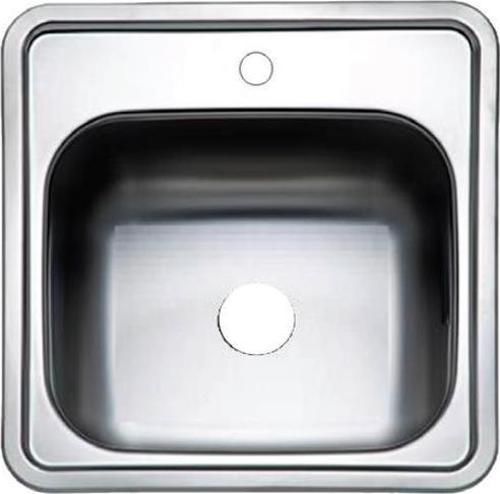 Krom Kare Musluk Delikli Eviye 38x38x15cm