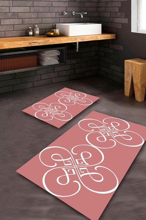  Pudra  Kaymaz Taban  Banyo Paspas Takımı  BPS-6589
