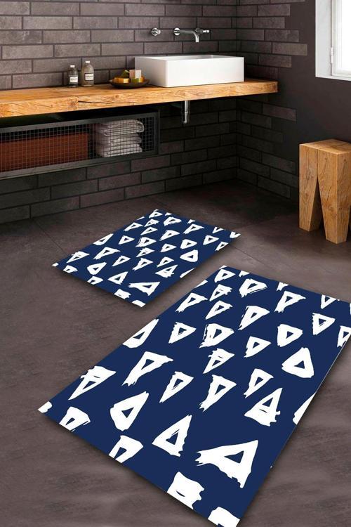  Lacivert  Kaymaz Taban  Banyo Paspas Takımı  BPS-4072