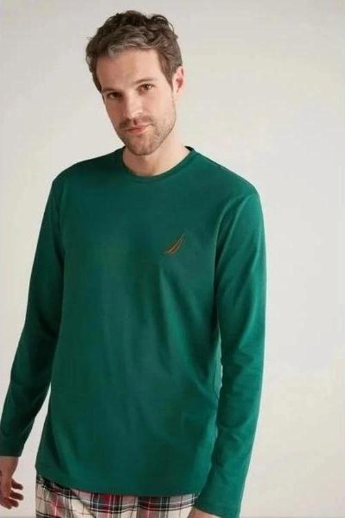 Erkek Uzun Kollu Ekoseli Pijama Takımı