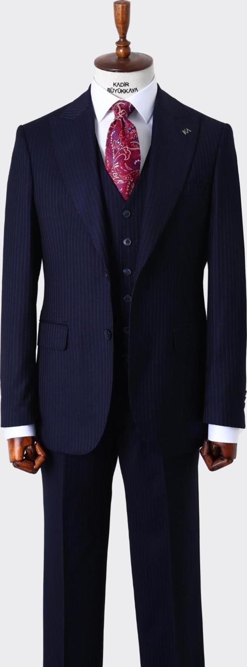 Slim Fit Yelekli Erkek Takım Elbise - Şık ve Rahat Viskon Karışımlı-KAW1049S
