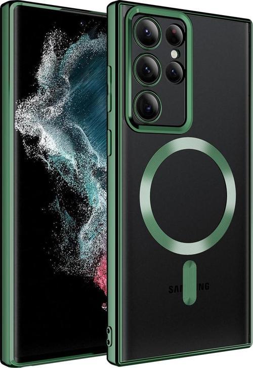 Samsung Galaxy S22 Ultra Uyumlu Kamera Korumalı Magsafe Wireless Şarj Özellikli Lazer Kesim Silikon Kapak