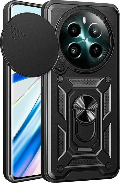 Realme 12 Uyumlu Kamera Koruma Sürgülü Standlı Tank Kılıf