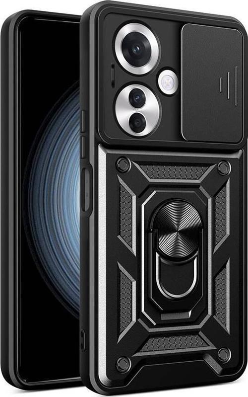 Oppo Reno 11F 5G Uyumlu Kamera Koruma Sürgülü Standlı Tank Kılıf
